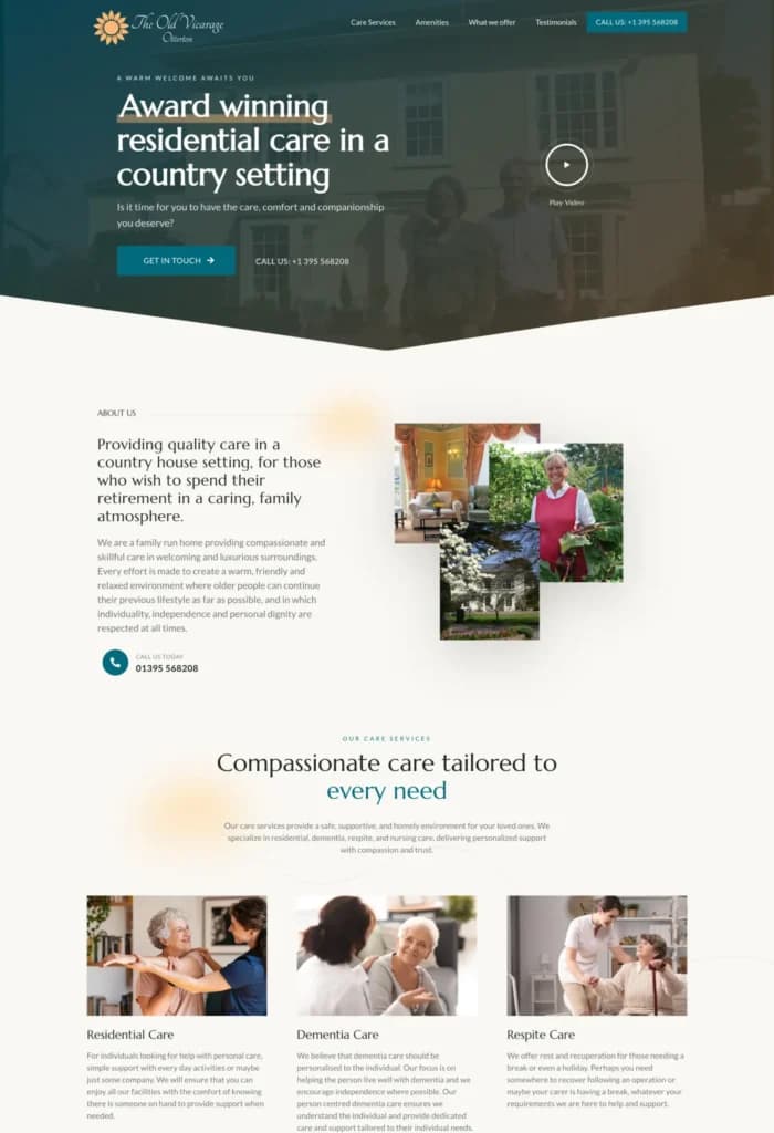 The Old Vicarage website design